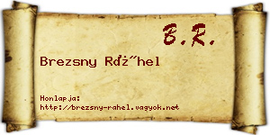 Brezsny Ráhel névjegykártya